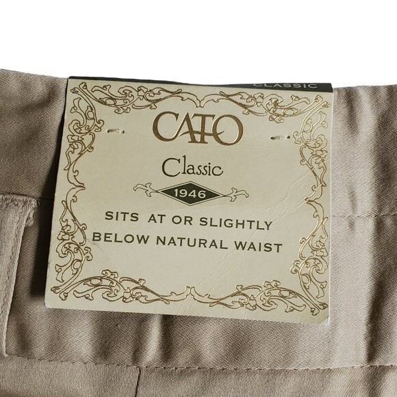 Cato Tan Solid Capri Pants with Belt Loops and Faux Pockets Sz 8 - Picture 12 of 15